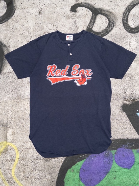 Eagle USA Other - Vtg Single Stitch Eagle USA Boston Red Sox Henley T-Shirt, #10 Graphic, Sz M‎